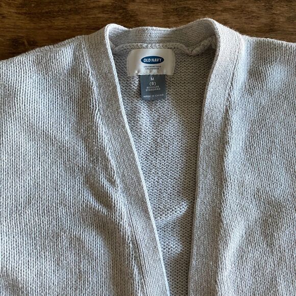 Old Navy Gray Open Front Cardigan Girls' M (8) - Picture 4 of 11
